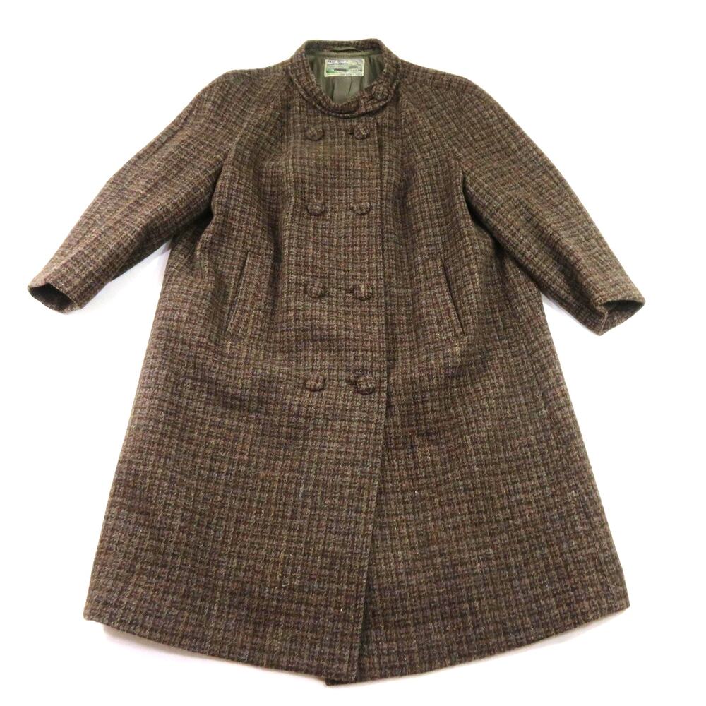 Hand Woven Harris Tweed Scottish Wool Top Coat Jacket M-L? 1950s